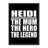 Heidi The Mum The Hero The Legend - Portrait Frame Photo Tile