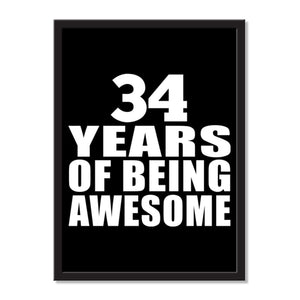 34 Years Of Being Awesome - Portrait Frame Photo Tile