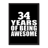 34 Years Of Being Awesome - Portrait Frame Photo Tile