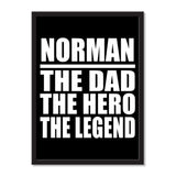 Norman The Dad The Hero The Legend - Portrait Frame Photo Tile