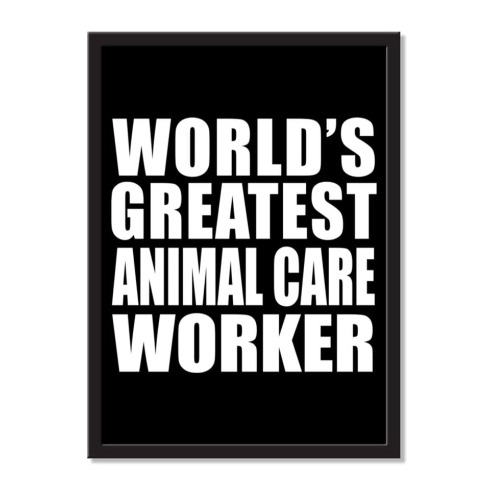 World's Greatest Animal Care Worker - Portrait Frame Photo Tile