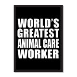 World's Greatest Animal Care Worker - Portrait Frame Photo Tile