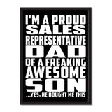 I'm A Proud Sales Representative Dad Of A Freaking Awesome Son, He Bought Me This - Portrait Frame Photo Tile