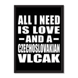 All I Need Is Love And A Czechoslovakian Vlcak - Portrait Frame Photo Tile