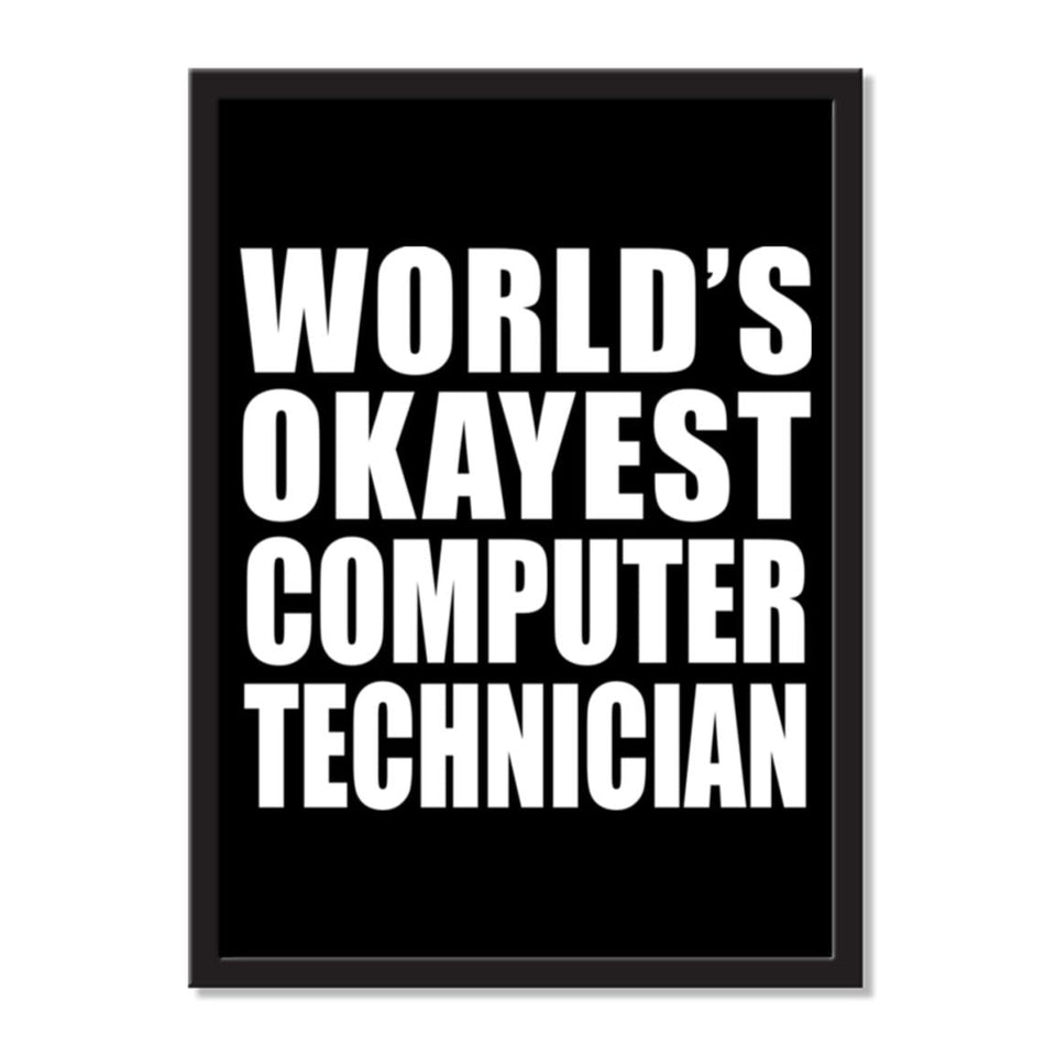 World's Okayest Computer Technician - Portrait Frame Photo Tile
