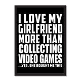 I Love My Girlfriend More Than Collecting Video Games ...She Bought Me This - Portrait Frame Photo Tile