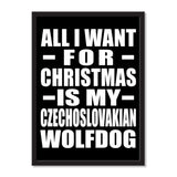 All I Want For Christmas Is My Czechoslovakian Wolfdog - Portrait Frame Photo Tile