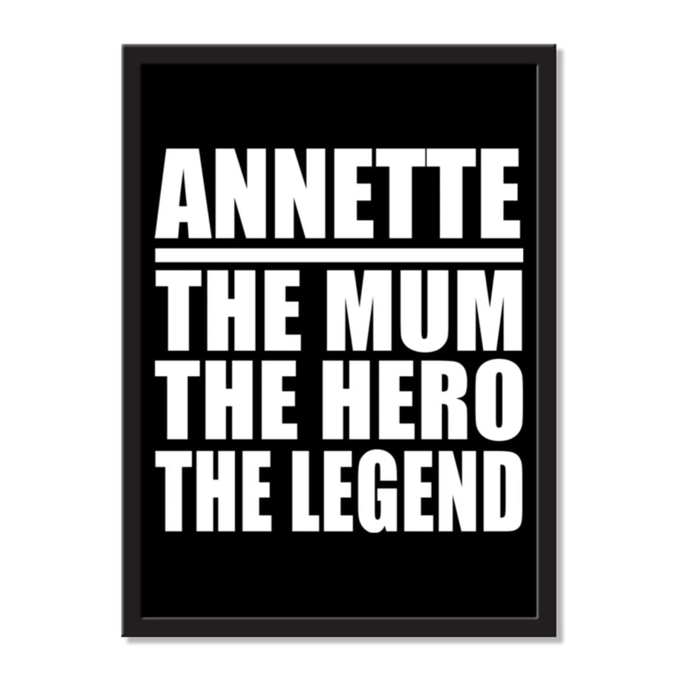 Annette The Mum The Hero The Legend - Portrait Frame Photo Tile