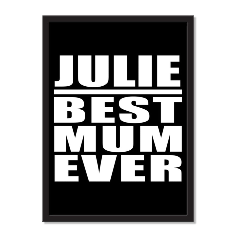 Julie Best Mum Ever - Portrait Frame Photo Tile