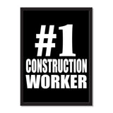 Number One #1 Construction Worker - Portrait Frame Photo Tile