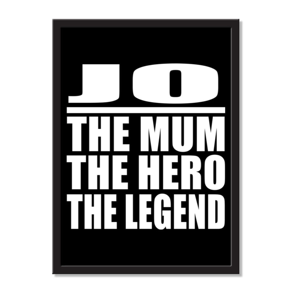 Jo The Mum The Hero The Legend - Portrait Frame Photo Tile