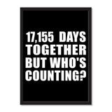 47th Anniversary 17,155 Days Together But Who's Counting - Portrait Frame Photo Tile