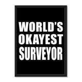 World's Okayest Surveyor - Portrait Frame Photo Tile
