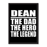 Dean The Dad The Hero The Legend - Portrait Frame Photo Tile