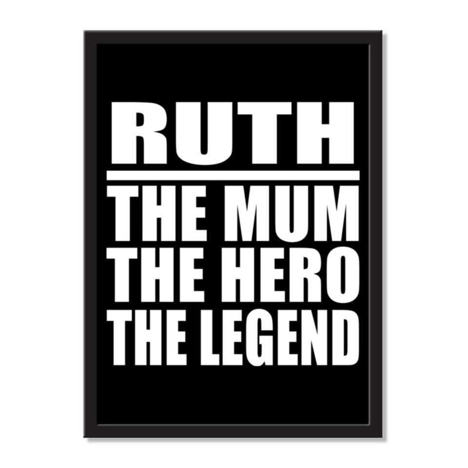 Ruth The Mum The Hero The Legend - Portrait Frame Photo Tile