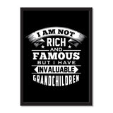 I Am Not Rich And Famous, But I Have Invaluable Grandchildren - Portrait Frame Photo Tile