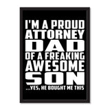 I'm A Proud Attorney Dad Of A Freaking Awesome Son, He Bought Me This - Portrait Frame Photo Tile
