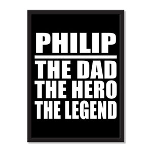 Philip The Dad The Hero The Legend - Portrait Frame Photo Tile