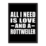 All I Need Is Love And A Rottweiler - Portrait Frame Photo Tile