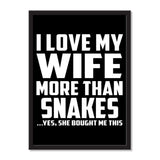 I Love My Wife More Than Snakes ...Yes, She Bought Me This - Portrait Frame Photo Tile