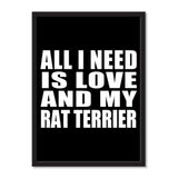 All I Need Is Love And My Rat Terrier - Portrait Frame Photo Tile