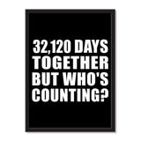88th Anniversary 32,120 Days Together But Who's Counting - Portrait Frame Photo Tile