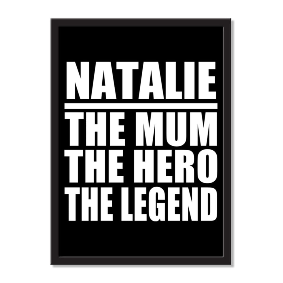 Natalie The Mum The Hero The Legend - Portrait Frame Photo Tile
