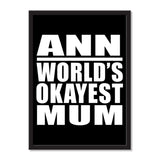 Ann World's Okayest Mum - Portrait Frame Photo Tile