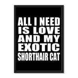 All I Need Is Love And My Exotic Shorthair Cat - Portrait Frame Photo Tile