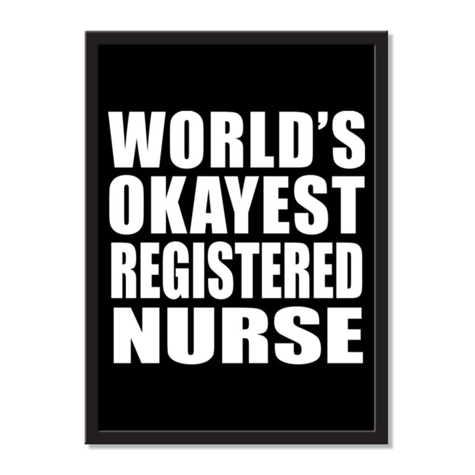 World's Okayest Registered Nurse - Portrait Frame Photo Tile