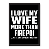 I Love My Wife More Than Fire Poi ...Yes, She Bought Me This - Portrait Frame Photo Tile