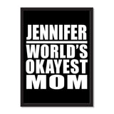 Jennifer World's Okayest Mom - Portrait Frame Photo Tile