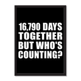 46th Anniversary 16,790 Days Together But Who's Counting - Portrait Frame Photo Tile
