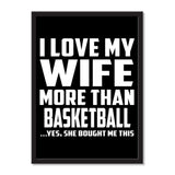 I Love My Wife More Than Basketball ...Yes, She Bought Me This - Portrait Frame Photo Tile