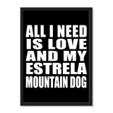 All I Need Is Love And My Estrela Mountain Dog - Portrait Frame Photo Tile