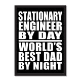 Stationary Engineer By Day World's Best Dad By Night - Portrait Frame Photo Tile