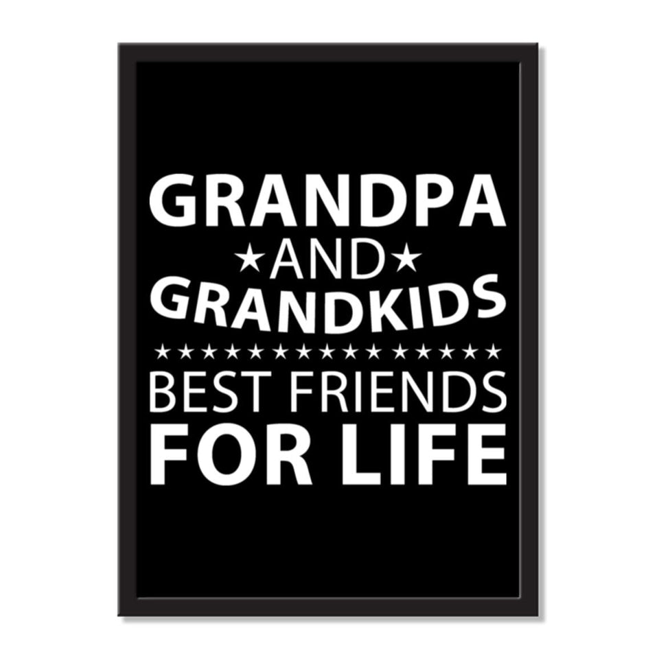 Grandpa and Grandkids, Best Friends For Life - Portrait Frame Photo Tile