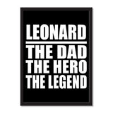 Leonard The Dad The Hero The Legend - Portrait Frame Photo Tile
