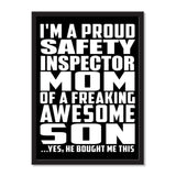 I'm A Proud Safety Inspector Mom Of A Freaking Awesome Son, He Bought Me This - Portrait Frame Photo Tile