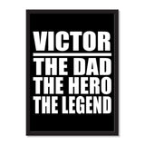 Victor The Dad The Hero The Legend - Portrait Frame Photo Tile