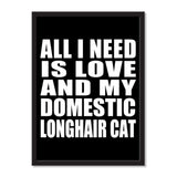 All I Need Is Love And My Domestic Longhair Cat - Portrait Frame Photo Tile