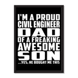 I'm A Proud Civil Engineer Dad Of A Freaking Awesome Son, He Bought Me This - Portrait Frame Photo Tile
