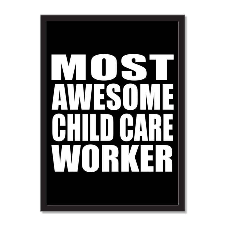 Most Awesome Child Care Worker - Portrait Frame Photo Tile