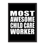 Most Awesome Child Care Worker - Portrait Frame Photo Tile