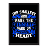 The Smallest Hands Make The Biggest Mark On Grandpa's Heart - Portrait Frame Photo Tile