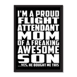 I'm A Proud Flight Attendant Mom Of A Freaking Awesome Son, He Bought Me This - Portrait Frame Photo Tile