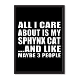 All I Care About Is My Sphynx Cat And Like Maybe 3 People - Portrait Frame Photo Tile