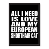All I Need Is Love And My European Shorthair Cat - Portrait Frame Photo Tile