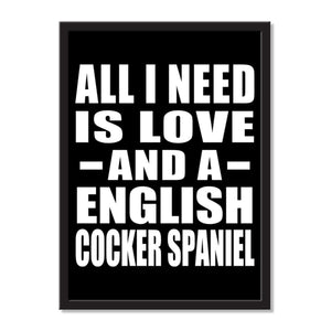 All I Need Is Love And A English Cocker Spaniel - Portrait Frame Photo Tile