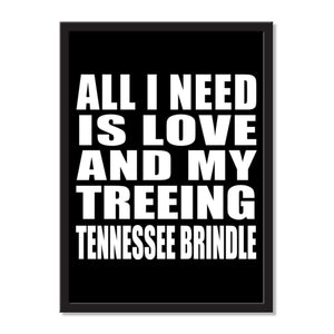 All I Need Is Love And My Treeing Tennessee Brindle - Portrait Frame Photo Tile